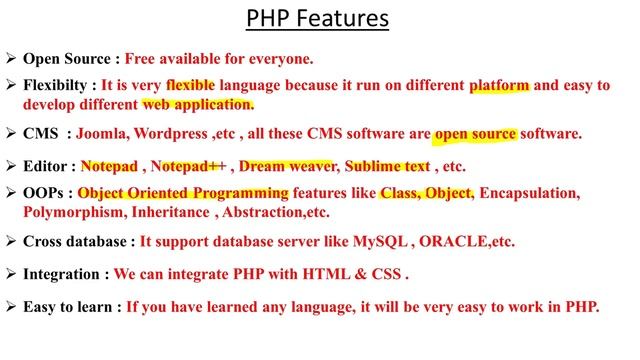 PHP Features | Characteristics of PHP |Advanced features of PHP смотреть онлайн