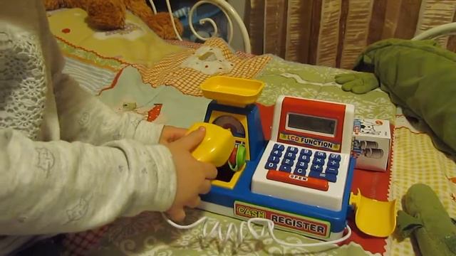 Подарок. Касса для супермаркета, детская касса со сканером и продуктами! Играем вместе!!!! смотреть онлайн