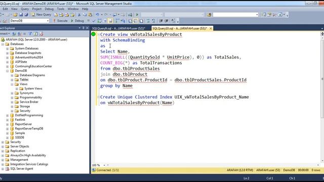 Indexed views in sql server in arabic смотреть онлайн