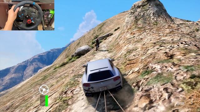 Ferrari GTC4Lusso Towing Ducati 900 SS | Realistic Off-Roading Logitechg29 gameplay смотреть онлайн