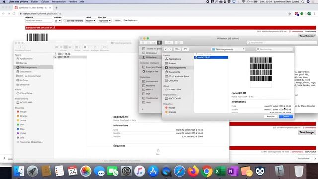 Comment créer des CODES BARRES dans EXCEL sur un MAC (APPLE) смотреть онлайн