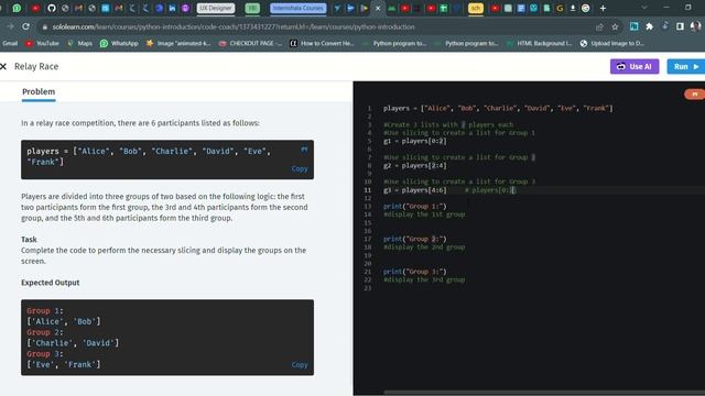 58 Relay Race | Introduction to Python | Sololearn смотреть онлайн