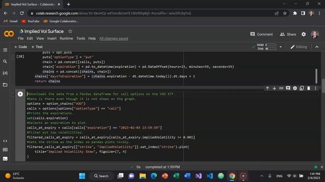 Plot the Implied Volatility Surface With Python Code смотреть онлайн