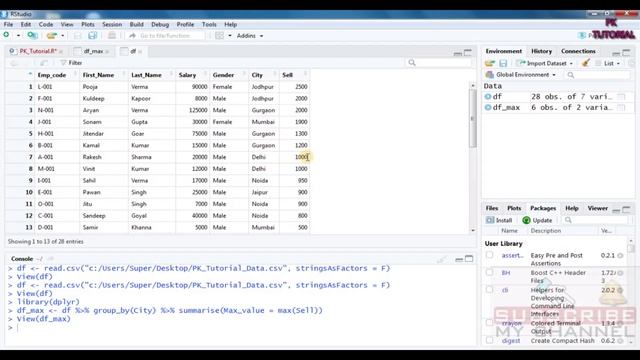 Maximum And Min value In a Column RSudio (Dplyr) | R Programing Language | ThePKTutorial смотреть онлайн