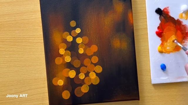 How to Draw a Christmas Candle / Acrylic Painting on Black Canvas смотреть онлайн