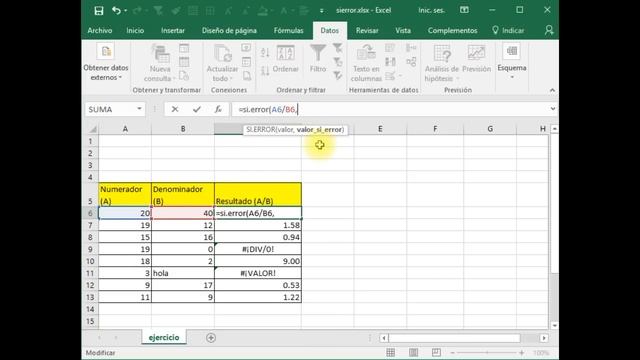 Función si.error en Excel смотреть онлайн
