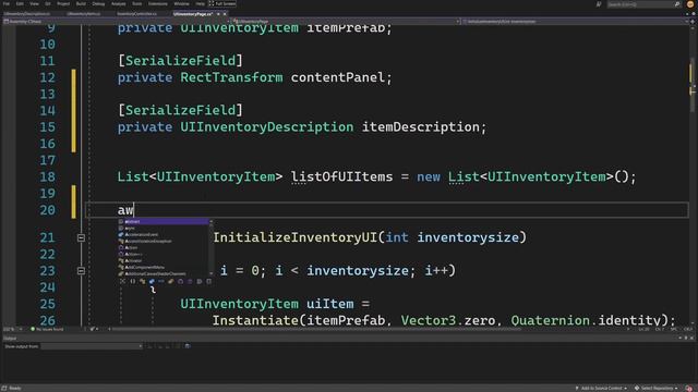 8. Описание предмета в пользовательском интерфейсе - Инвентарная система в Unity