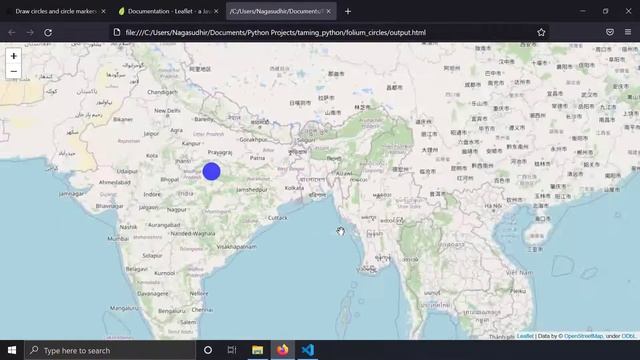 Circles and circle markers in maps using python folium смотреть онлайн