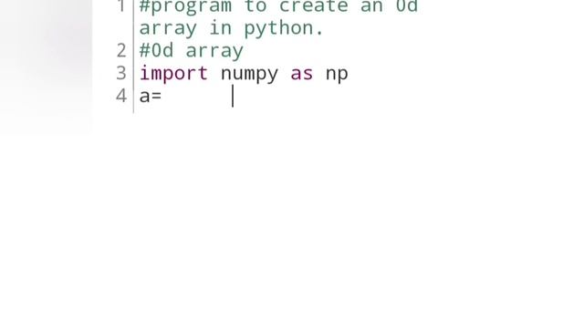 Program to create an 0d or 0 dimensional array in Python. смотреть онлайн
