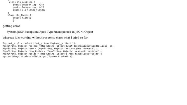 Salesforce: Unable to deserialize Json in response class смотреть онлайн