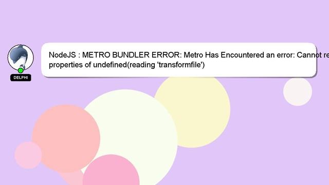 NodeJS : METRO BUNDLER ERROR: Metro Has Encountered an error: Cannot read properties of undefined(r смотреть онлайн