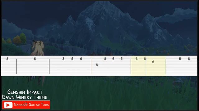 Genshin Impact - Dawn Winery Theme Guitar Tab Tutorial смотреть онлайн