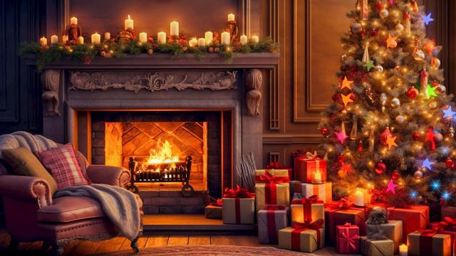 Christmas Music 2024 ⛄ Instrumental Christmas Music with Crackling Fireplace, Christmas Ambience смотреть онлайн