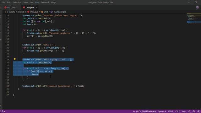 java Visual Studio Code Uts3 Searching atau Sorting смотреть онлайн