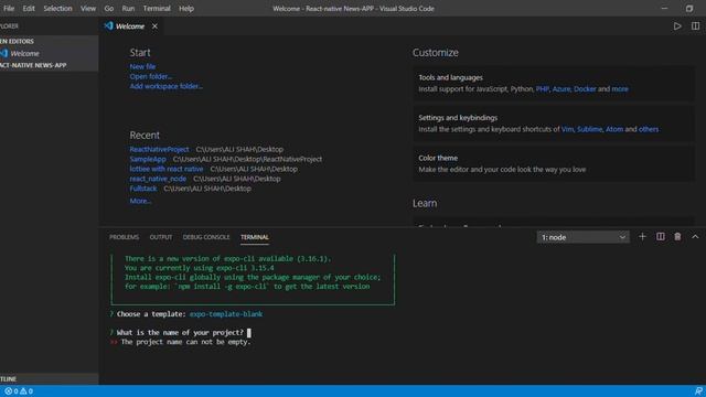 React native Tutorial Installing Dependencies - Expo - Visual Code смотреть онлайн