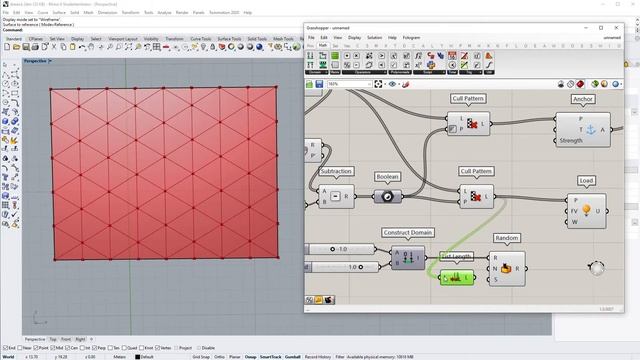 Modelling Random Triangulated Facade Using Grasshopper And Kangaroo