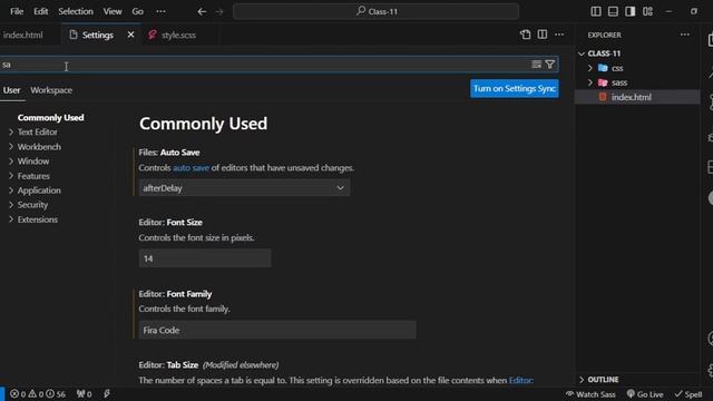 VS Code Settings to run SASS Code смотреть онлайн