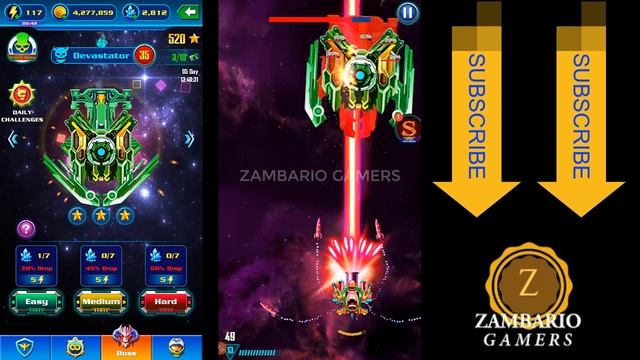 Galaxy Attack Alien Shooter | Boss Mode Level 31 To 42 | All Bosses | Zambario Gamers смотреть онлайн