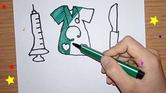 Menggambar mainan dokter untuk anak-anak| Drawing a doctor's toy for children | डॉक्टर का खिलौना смотреть онлайн