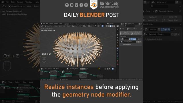 Geometry Nodes: Realize Instances (Blender) смотреть онлайн