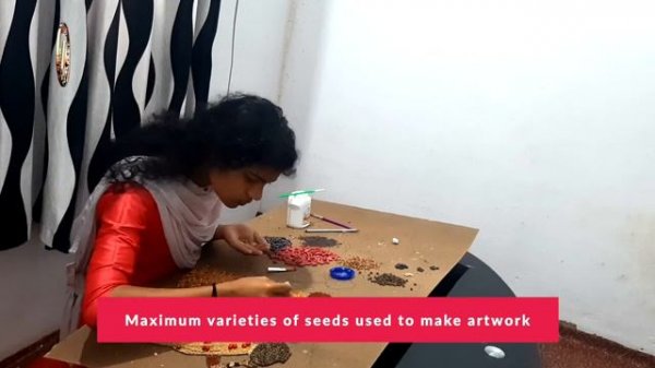 Maximum varieties of seeds used to make artwork