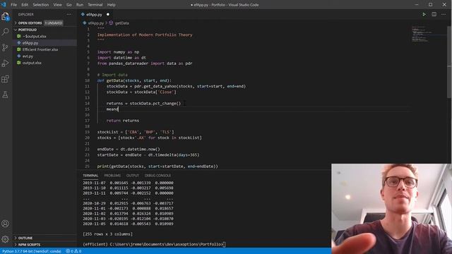 Efficient Frontier in Python p.1 смотреть онлайн