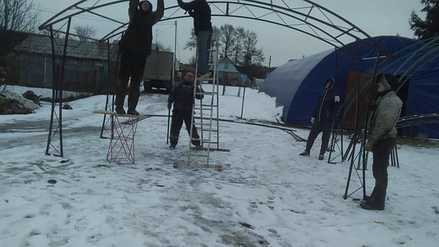 Разборный навес для машины из проф трубы. Сборка Каркаса навеса за 10минут смотреть онлайн