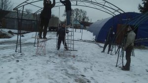 Разборный навес для машины из проф трубы. Сборка Каркаса навеса за 10минут