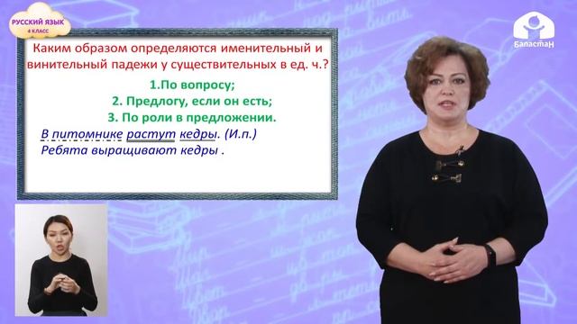 4-класс | Русский язык | Именительный и винительный падежи имён существительных смотреть онлайн