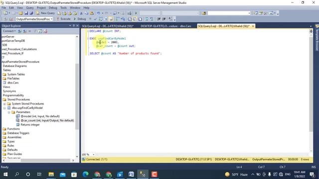 تعلم اس كيو ال سيرفر (2012 ) Output Parameter in Stored Procedure Sql Server смотреть онлайн