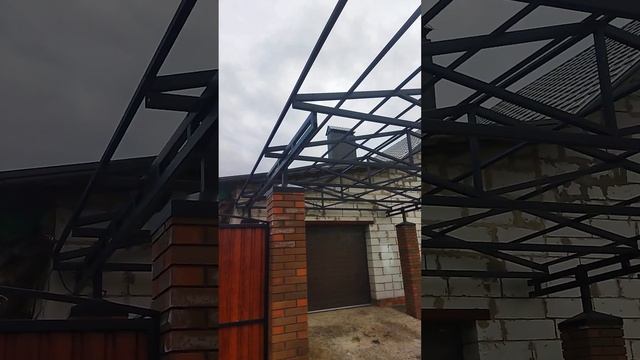 продолжение темы за крышки на столбы из кирпича, навес