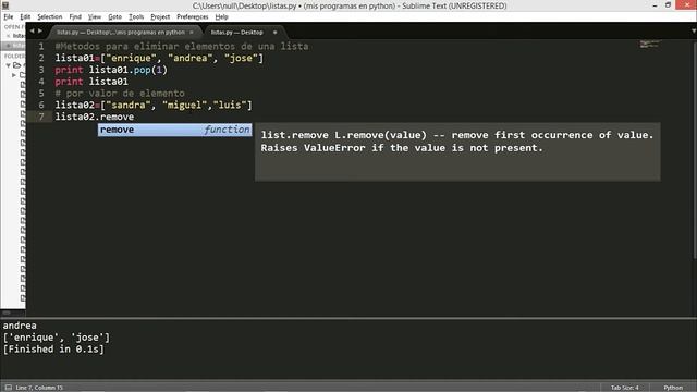LISTAS Y SUS METODOS EN PYTHON 2.7 смотреть онлайн