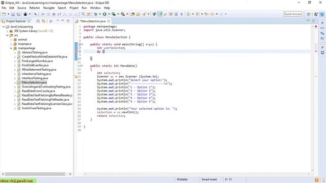 Day19: Creating a console selection menu in Java смотреть онлайн