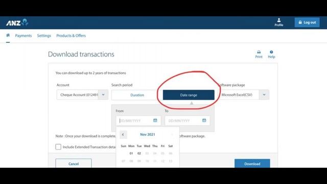 ANZ statement download in CSV format смотреть онлайн