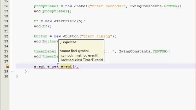 Java GUI Tutorial 29 - Timer program (Part 1 of 2) смотреть онлайн