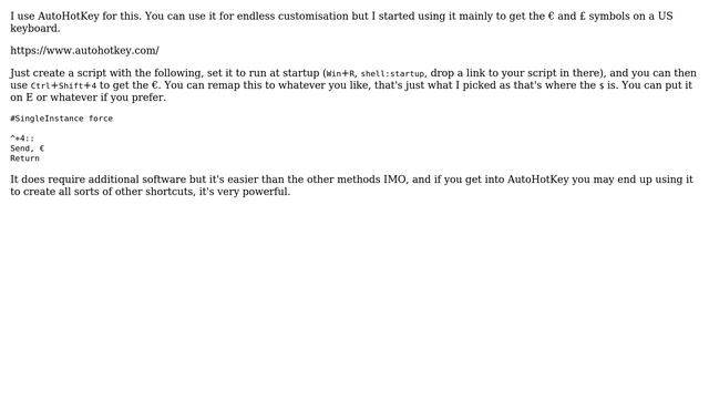 How To Type The Euro Symbol On US English Keyboard In Windows 10 Without A Numpad Or 