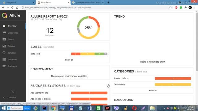 Прогон тестов в Jenkins +Allure (первая сборка) смотреть онлайн