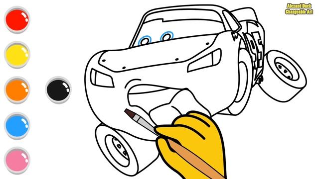 How To Draw Lightning McQueen Flying In The Sky (Cars) | Alexand Duck смотреть онлайн