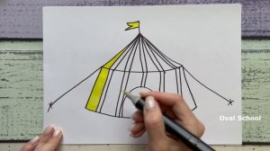 Как нарисовать ЦИРК ШАПИТО, раскраска-принцесса, How to draw CIRCUS