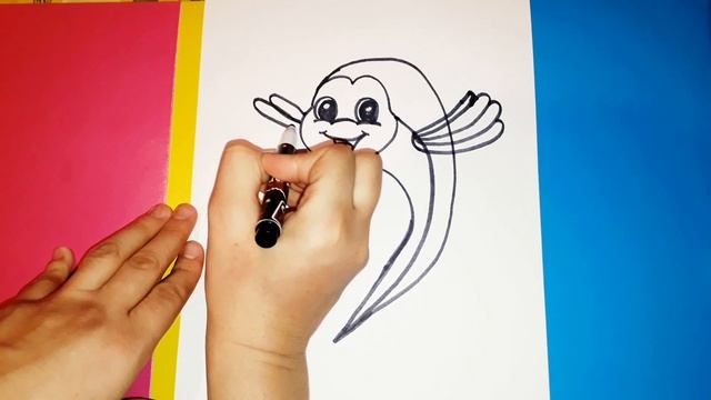 Как нарисовать КРАСИВУЮ РЫБКУ ПОЭТАПНО/Learn to draw a beautiful fish смотреть онлайн