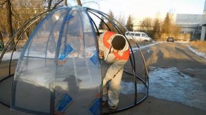 IGLOO (ИГЛУ) - СТЕКЛЯННАЯ БЕСЕДКА-КУПОЛ НА МЕТАЛЛИЧЕСКОМ КАРКАСЕ