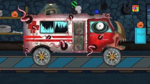 Scary Excavator | Halloween Special Car Wash | Scary Video For Kids