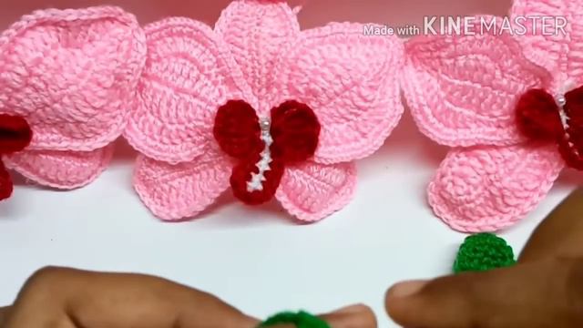 How to crochet a orchid flower / ඔකිඩ් මලක් ගොතමු . / 3 part / crochet by sugandi смотреть онлайн
