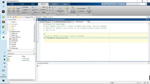 2D Plotting in Matlab usnig linspace l simple function plotting l linspace command l How смотреть онлайн