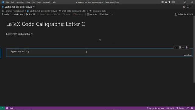 Jupyter Notebook | Markdown | LaTeX | How to Add A Calligraphic Letter C Using LaTeX Code смотреть онлайн