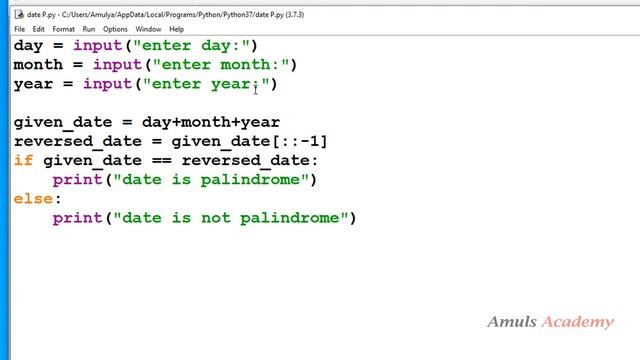 Palindrome Date Program | Python Tutorials | dd/mm/yyyy format смотреть онлайн