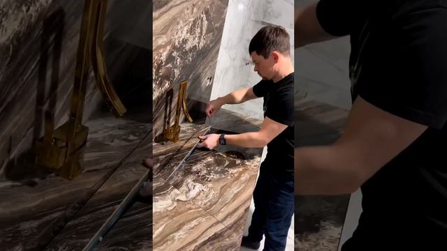 Стильная раковина из керамогранита. Как вам такая? Люкс Дизайн. смотреть онлайн