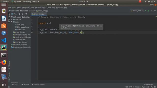 Draw line on a Image using OpenCV смотреть онлайн