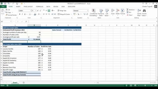 Excel PRODUCT and SUMPRODUCT Functions смотреть онлайн