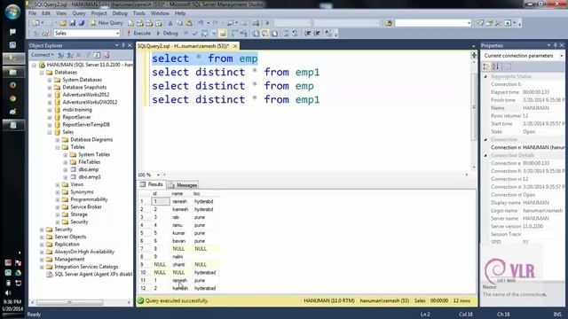 Distinct keyword sql server-vlr training смотреть онлайн